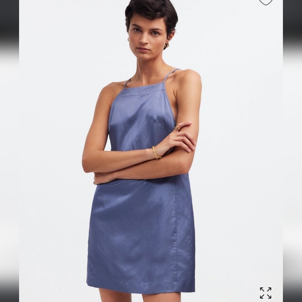 Madewell High-Neck Mini Dress, Sunfaded Indigo, Size 4, New With Tag!!